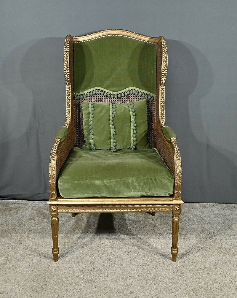 Important Cane Eared Shepherdess In Gilded Wood, Louis XVI Style – 1900 photo buy