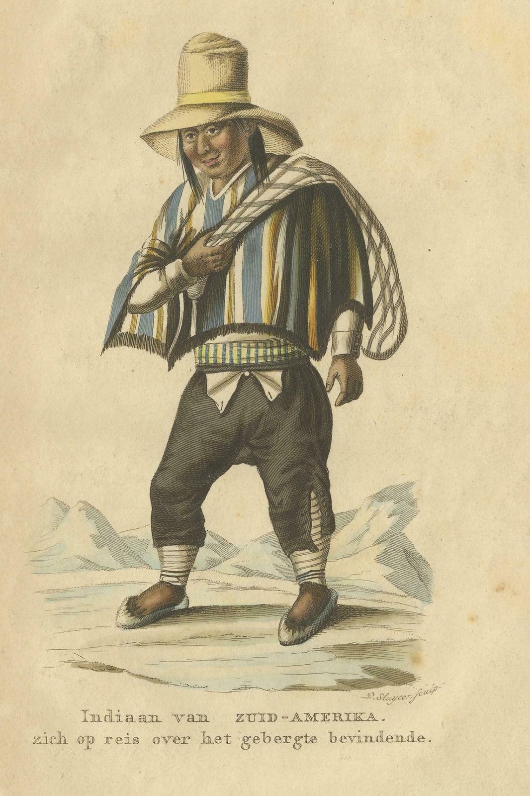 Antique Print Of A Native American Of South America By Boelen, 1835 photo Art