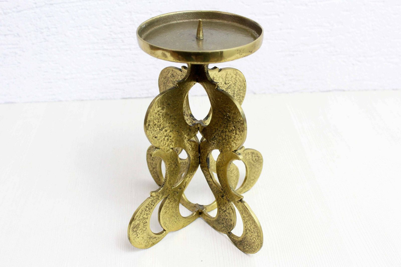 Italian Brutalist Bronze Candlestick By Guiseppe Gallo 1960 photo 241.0