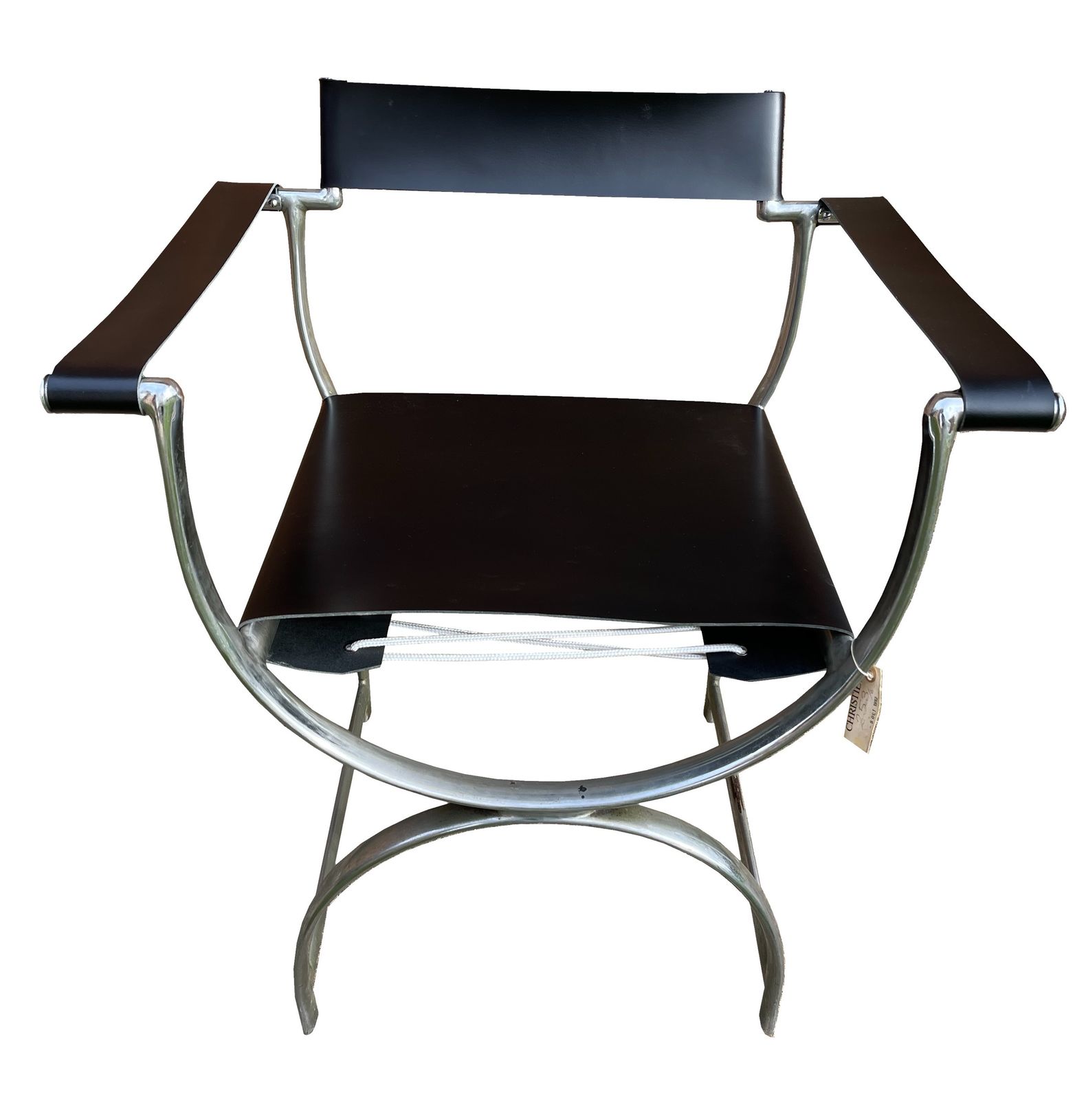 Ambrose Heal, A Rare Pair Of Original Heal's 1930s Chromium Plated Tubular Steel And Leather Roman Curule Chairs photo furniture