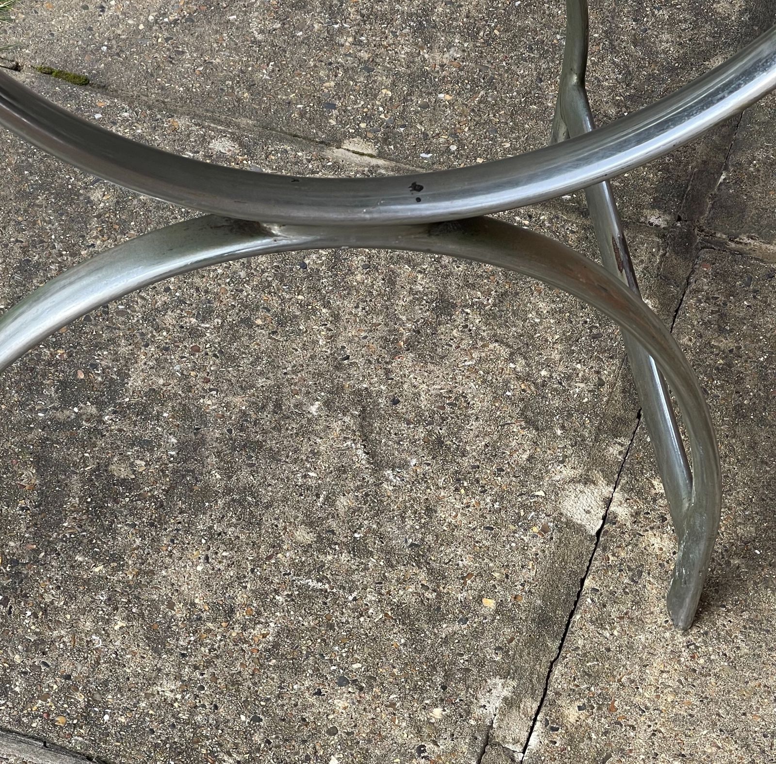 4995.0 Ambrose Heal, A Rare Pair Of Original Heal's 1930s Chromium Plated Tubular Steel And Leather Roman Curule Chairs photo