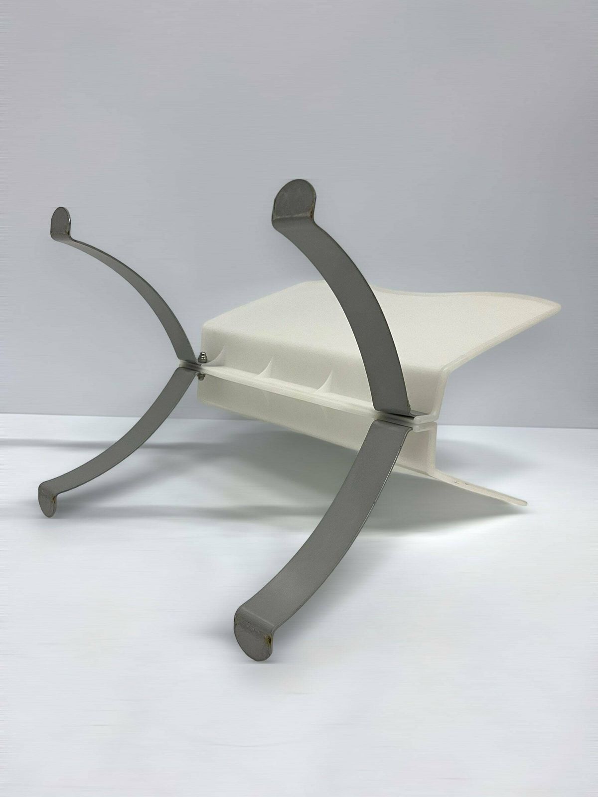 Vintage Ikea Magazine Lecture Tray, Design Per Ivar Ledang, White Clouds Inspired, 1990s Postmodern Interior photo for sale