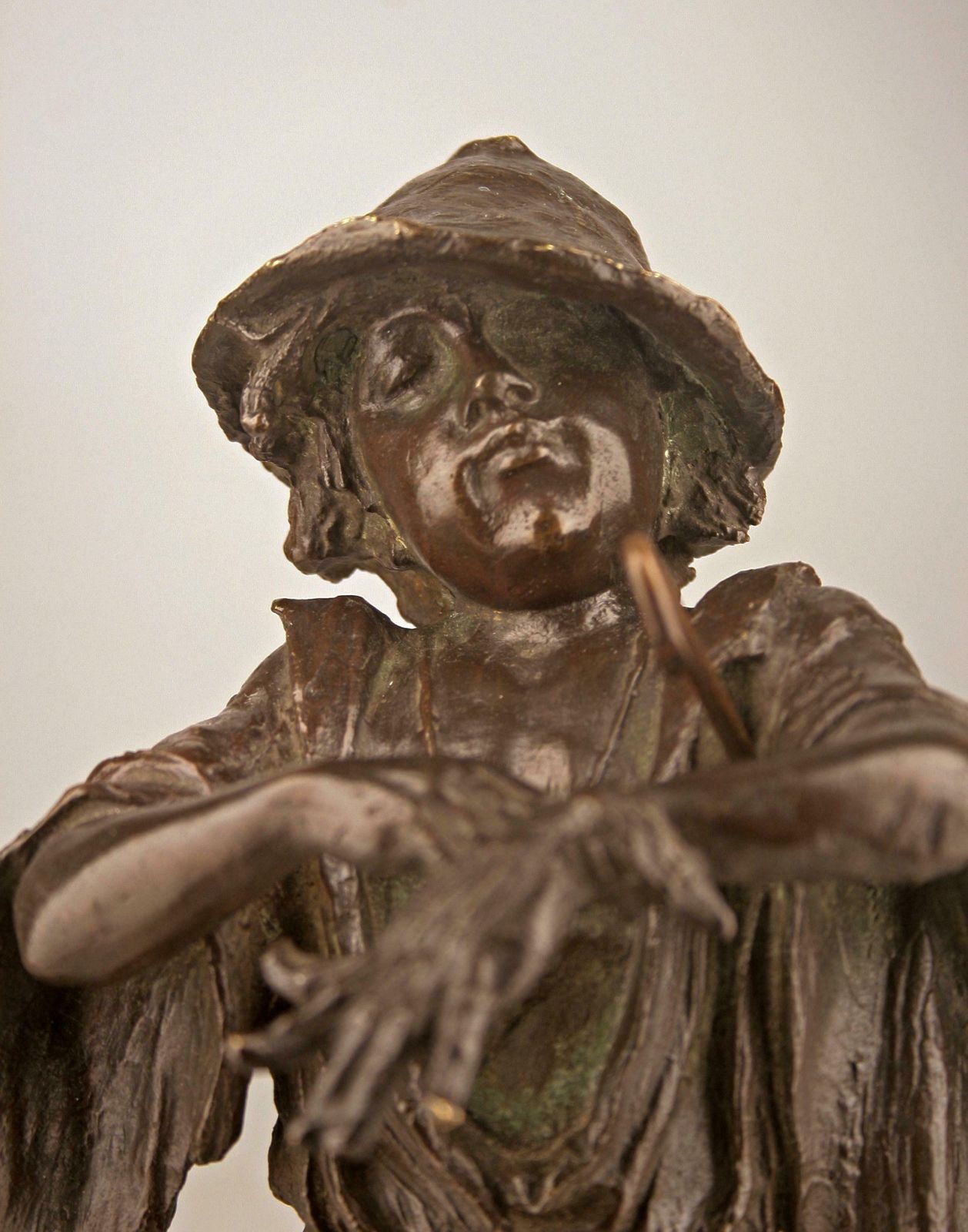 Late 19th Century French Patinated Bronze Sculpture Of A Peasant/Shepherd Boy photo vinterior