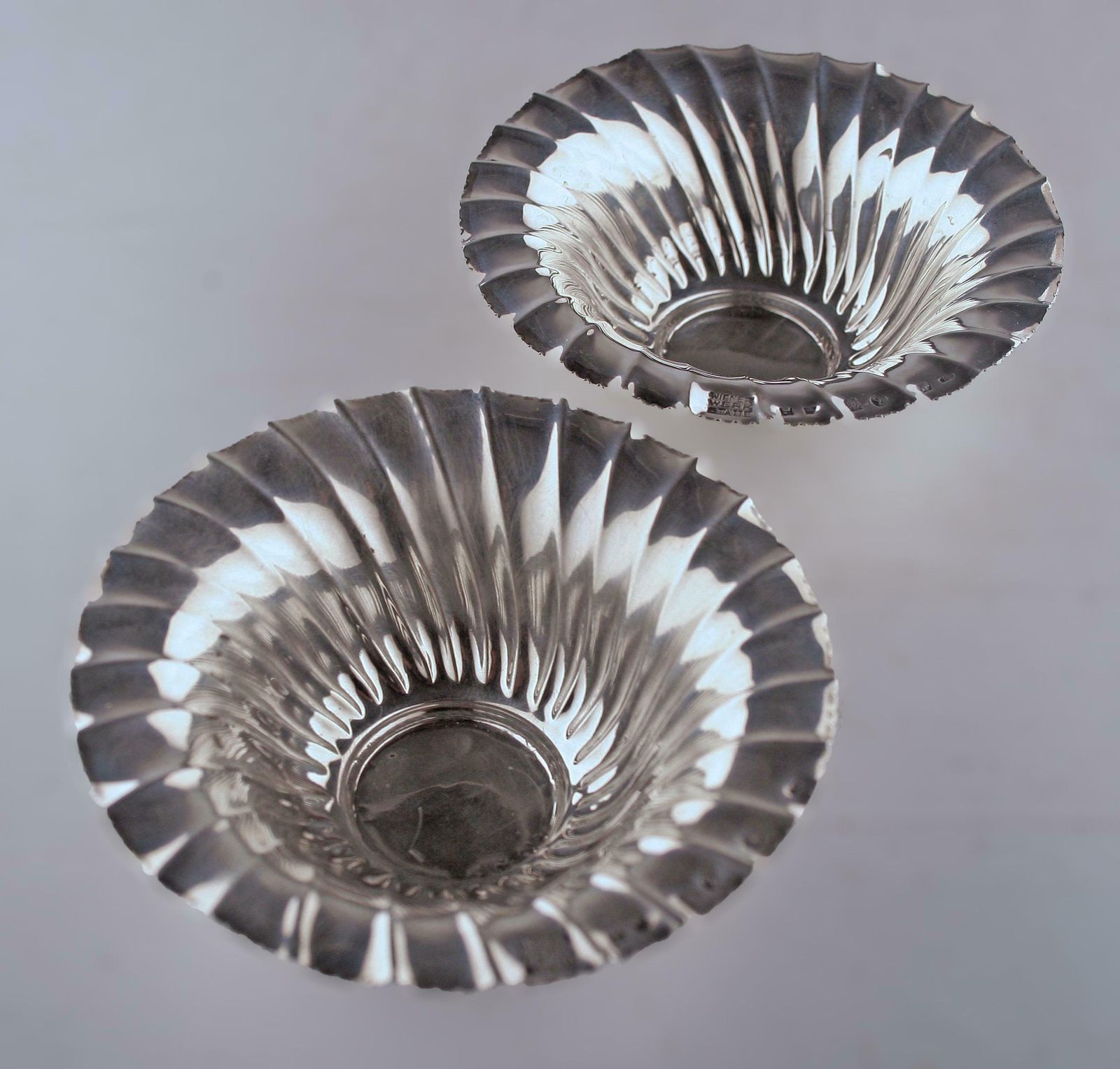 Pair Of Art Nouveau Polished Silver Bowls By Josef Hoffmann For Wiener Werkstätte photo Home Decor