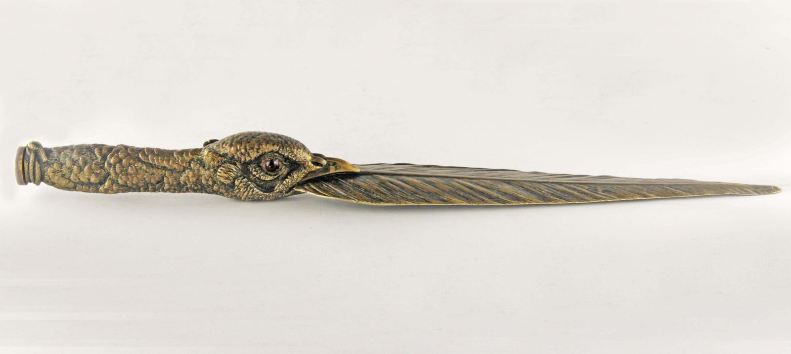 Late 19th Century Bronze Letter Opener Knife Depicting An Eagle Made By French Animalier Sculptor Jules Moigniez photo Home Decor