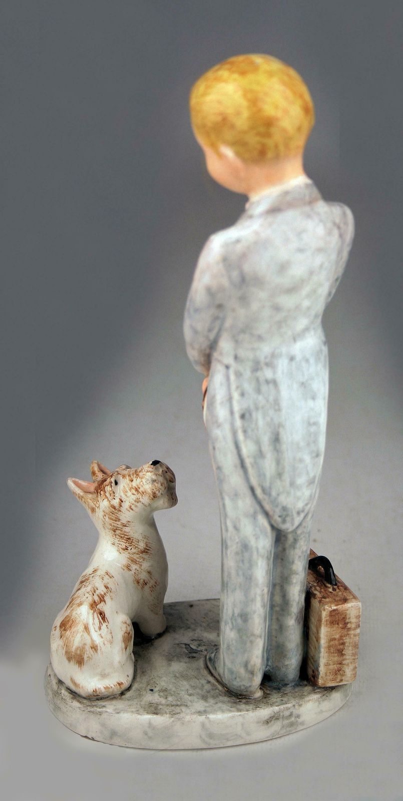 Mid 20th Century Hand Painted Glazed Porcelain Figurine Of Boy And Dog By Marcel Goldscheider For Myott Son & Co. photo Home Decor
