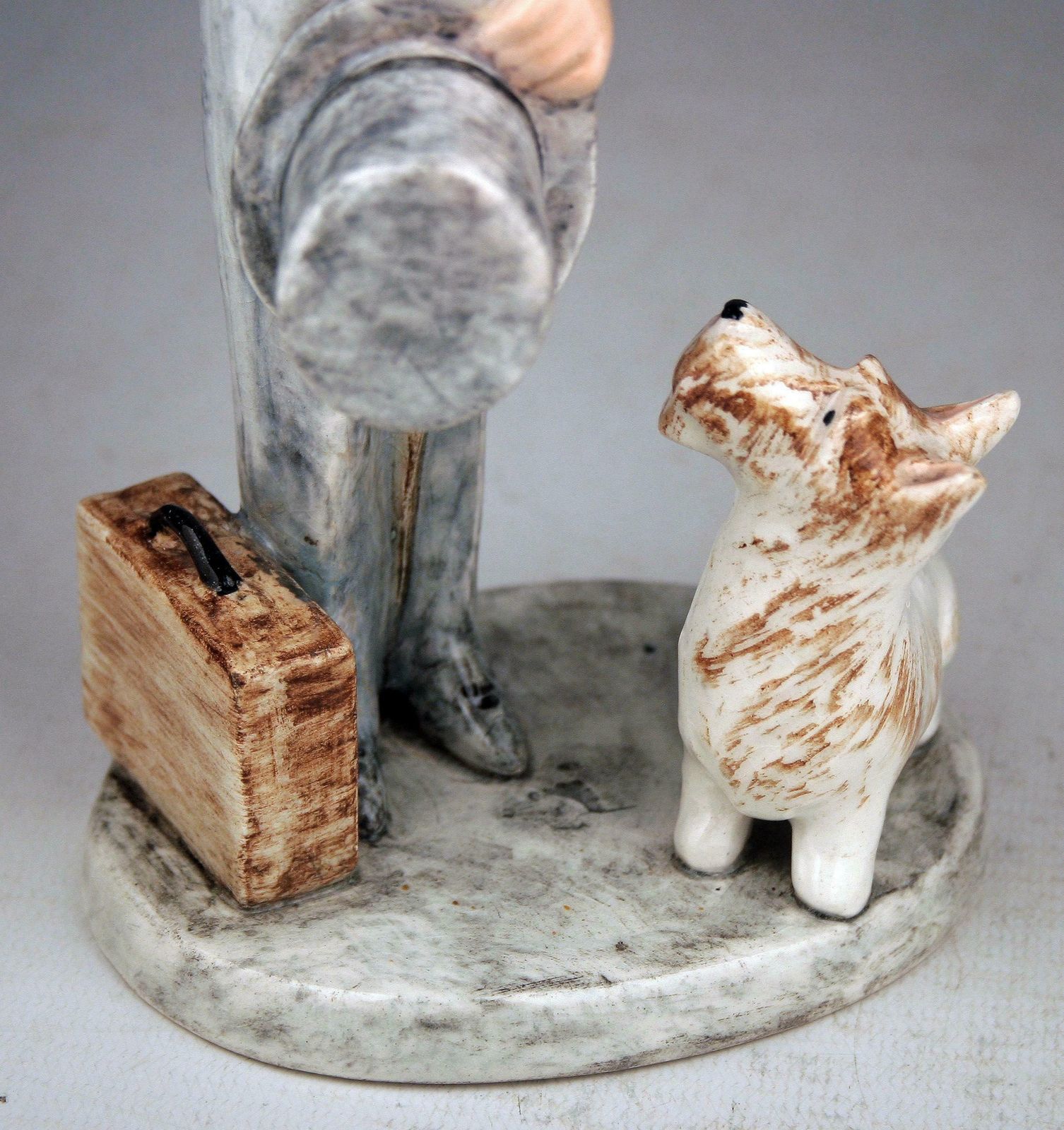 Mid 20th Century Hand Painted Glazed Porcelain Figurine Of Boy And Dog By Marcel Goldscheider For Myott Son & Co. photo vinterior