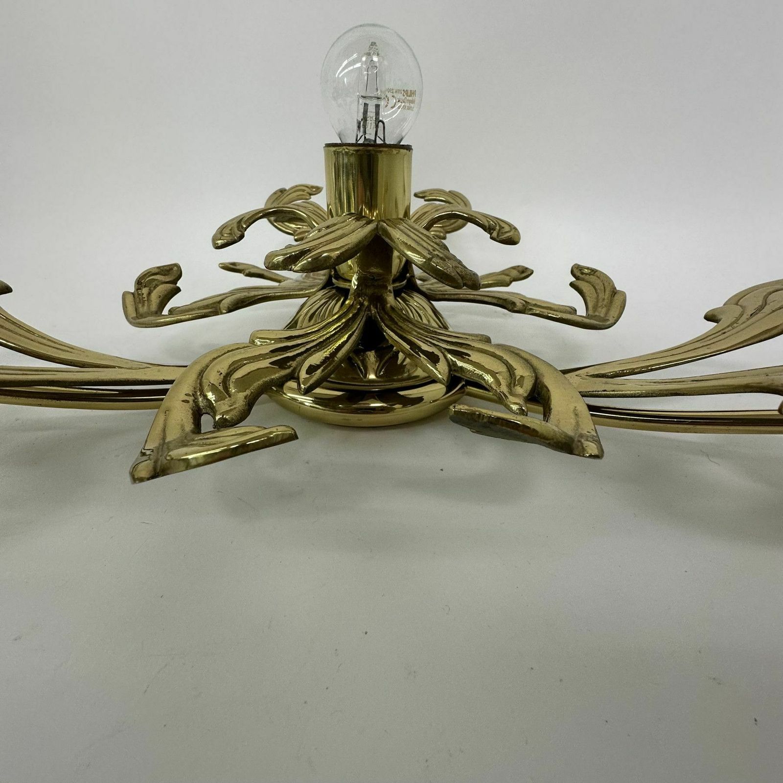 Messing Wand  / Plafondlamp Van C. S. Arte Italy, Jaren 1970 photo for sale