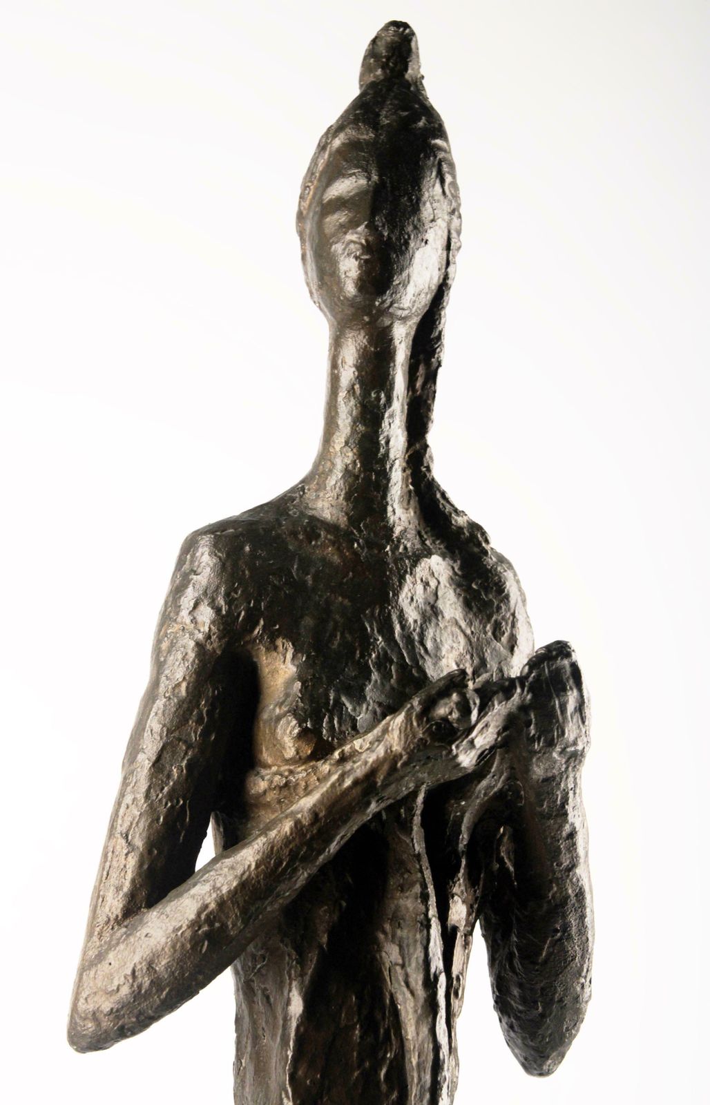 Early 20th Century Expressionist Patinated Bronze Woman Sculpture With Marble Base Signed By Italian Sculptor A. Monti photo 2175.0