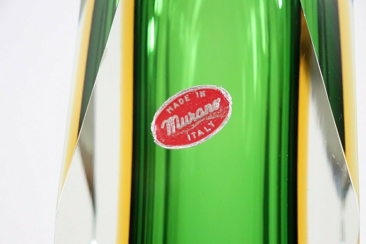 Green Murano Glass Vase By Flavio Poli For A. Mandruzzato, 1960s photo for sale