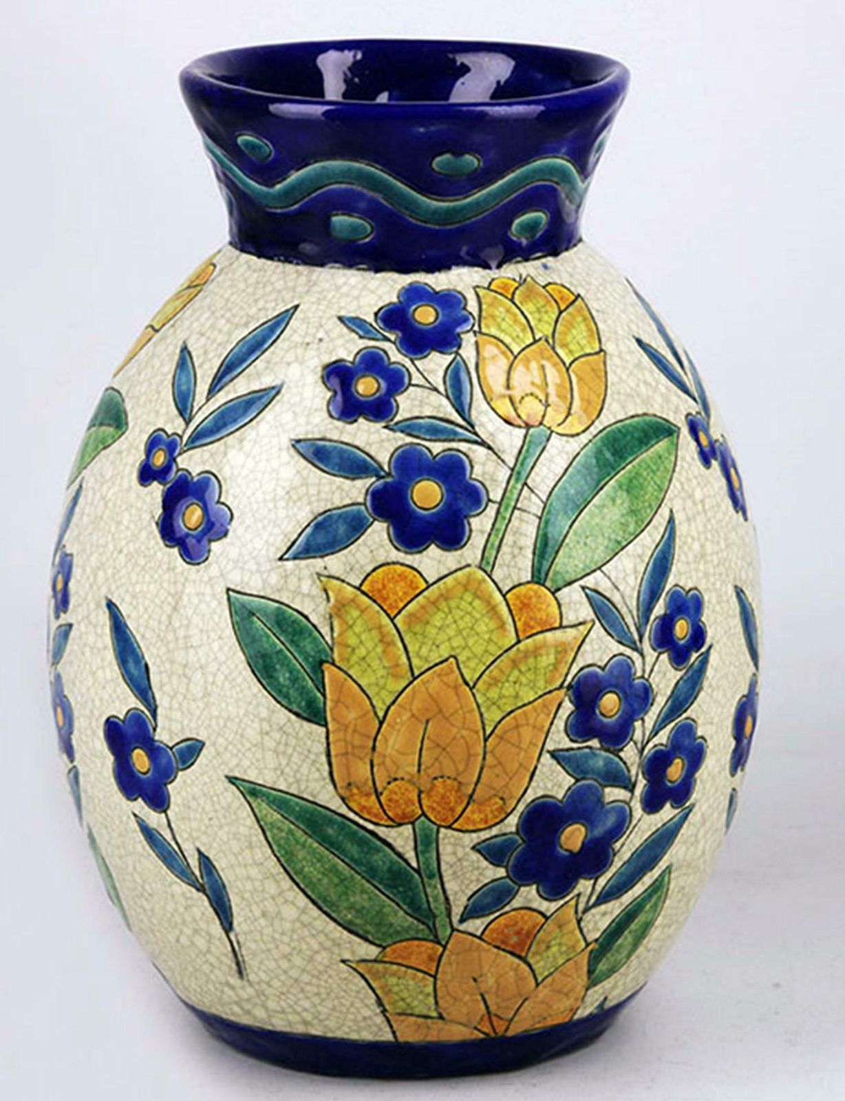 Art Déco Belgian Glazed Pottery/Ceramic Charles Catteau Like Vase By Boch Freres Keramis photo furniture