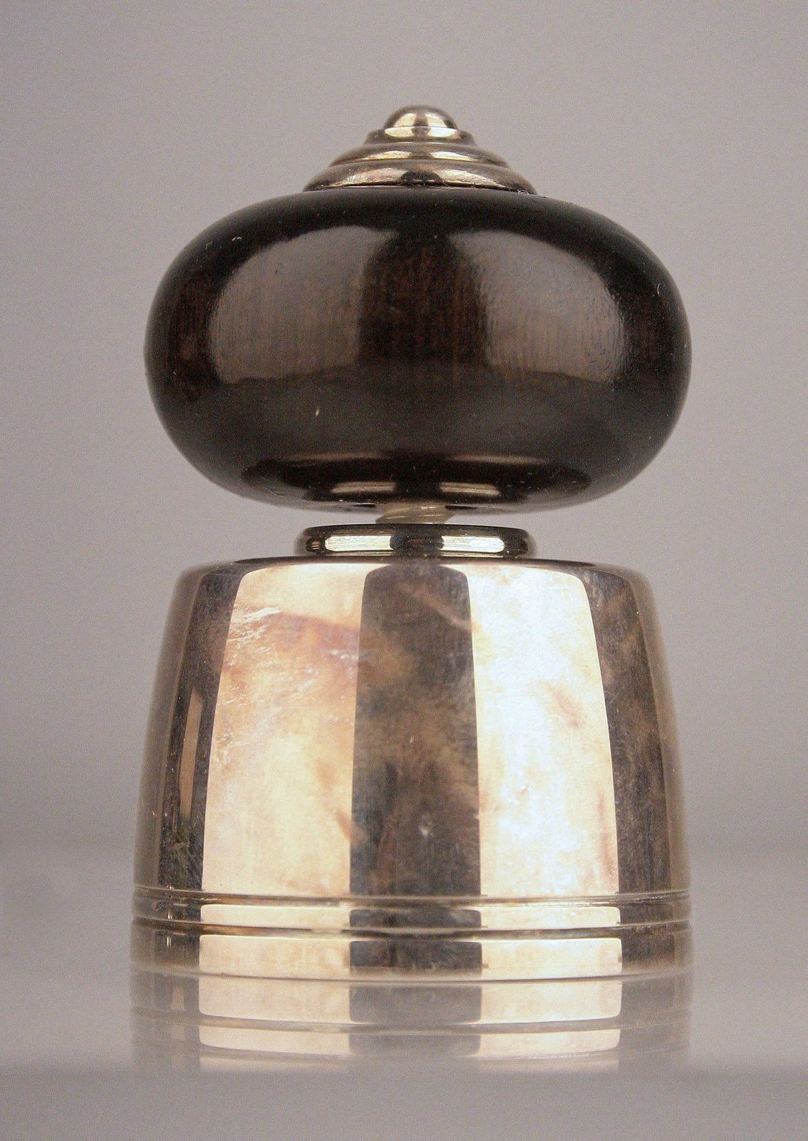 Pair Of French Black Lacquer And Silver Champagne Corks/Bottle Stoppers By Christofle photo 975.0
