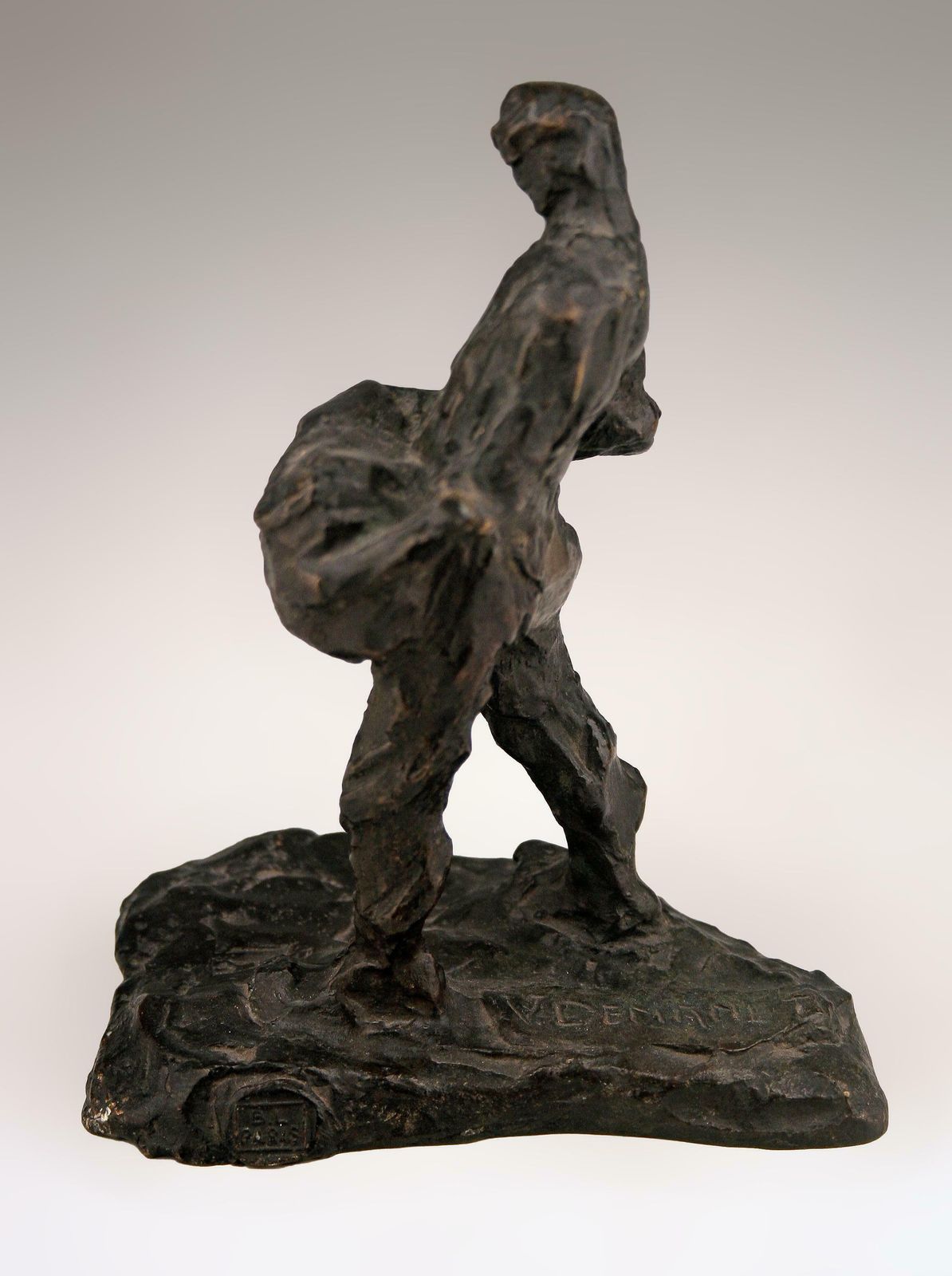 Early 20th Century Patinated Bronze Sculpture Of Carrying Man By Belgian Sculptor Victor Demanet And Bl Paris photo 1375.0