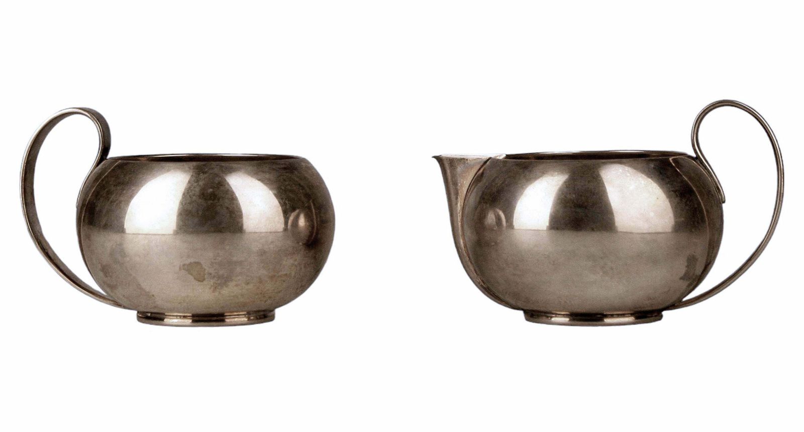 1930s Jugendstil Sterling Silver 3 Pieces Coffee And Tea Set: Kettle/Pot, Creamer And Sugar Bowl By Svend Weihrauch For Frantz Hingelberg, Denmark photo Home Decor