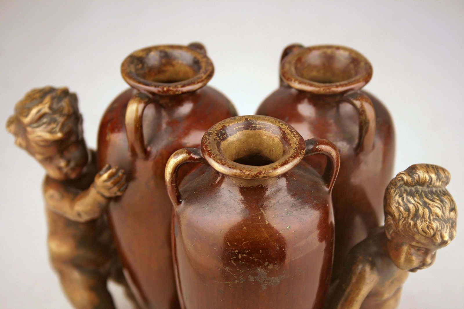 French Empire Patinated Bronze Sculpture Of A Group Of Boys And Amphoras By Auguste Moreau photo buy