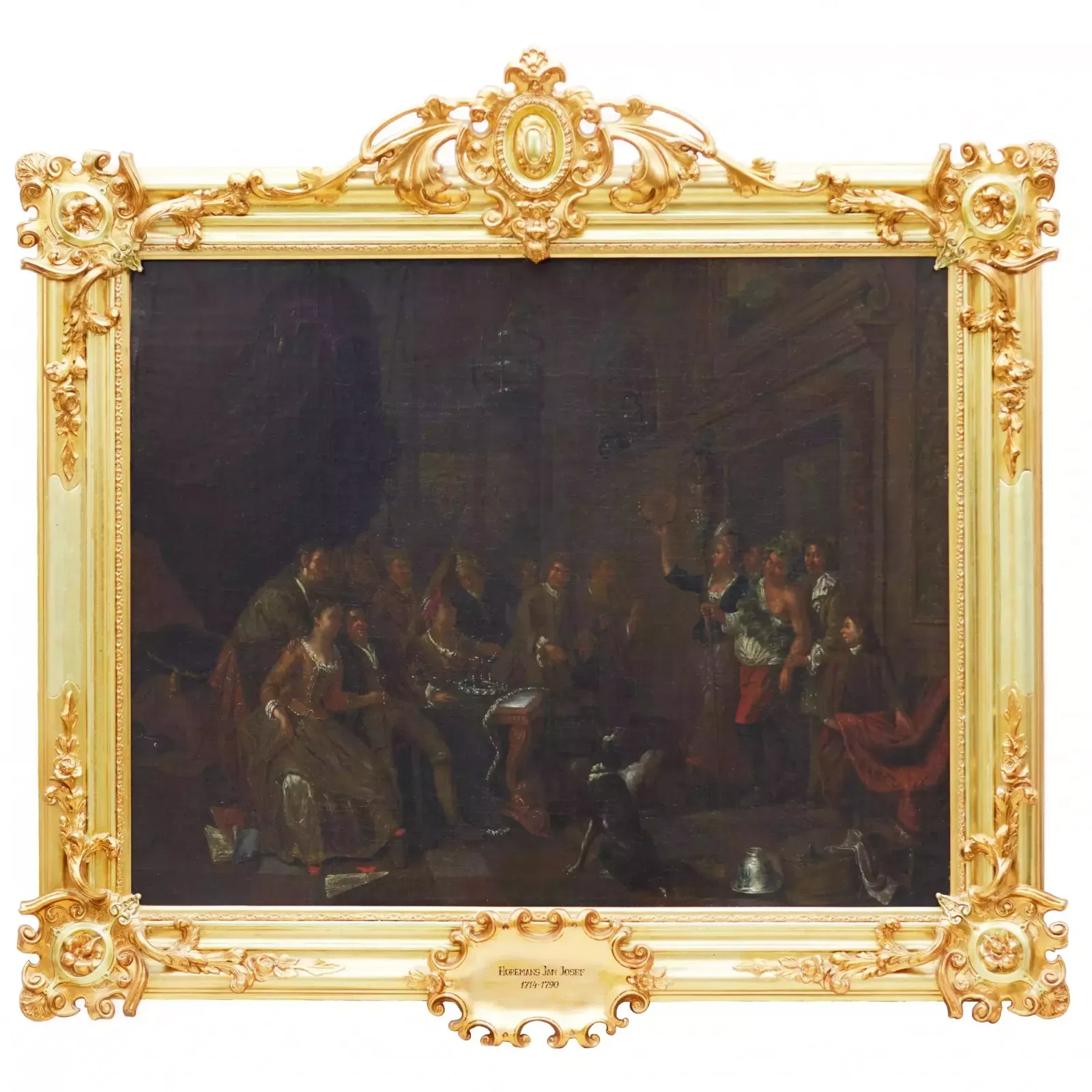Dutch Genre Painting Of The 18th Century. Feast Of Dionysus. Attributed To Horemans Jan Joseff.
