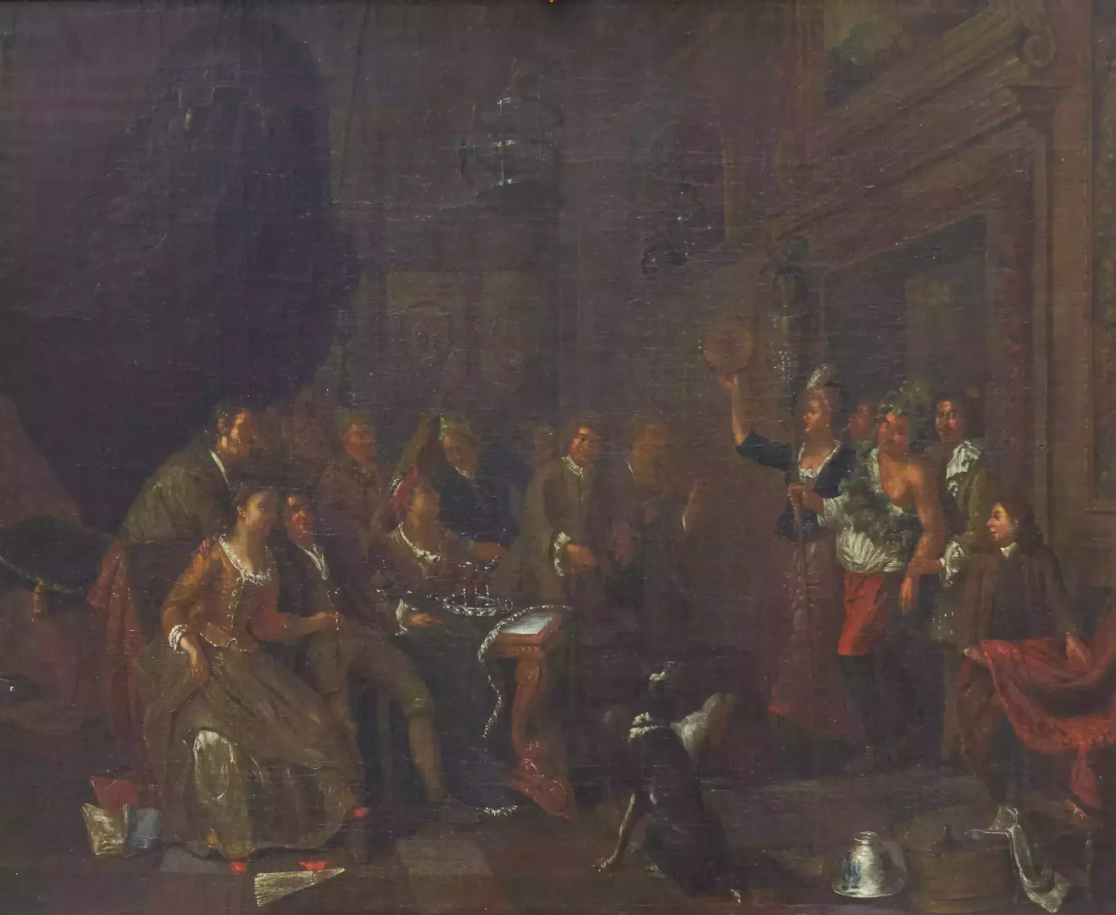 Dutch Genre Painting Of The 18th Century. Feast Of Dionysus. Attributed To Horemans Jan Joseff. photo furniture