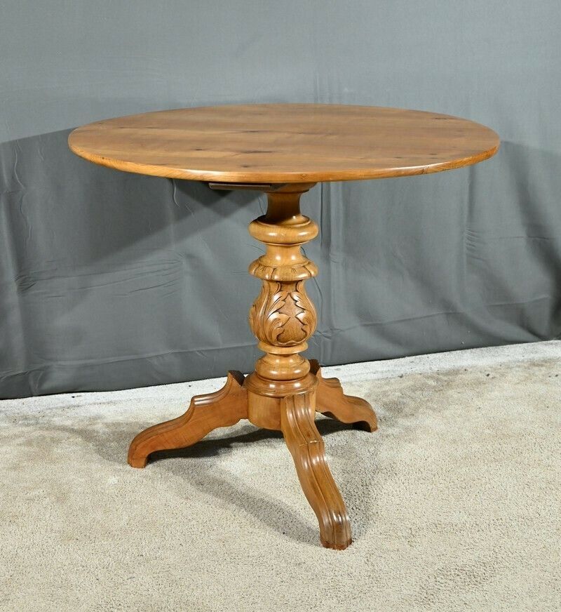 Cherry Wood Pedestal Table, Louis Philippe Period – 2nd Part 19th Century photo furniture