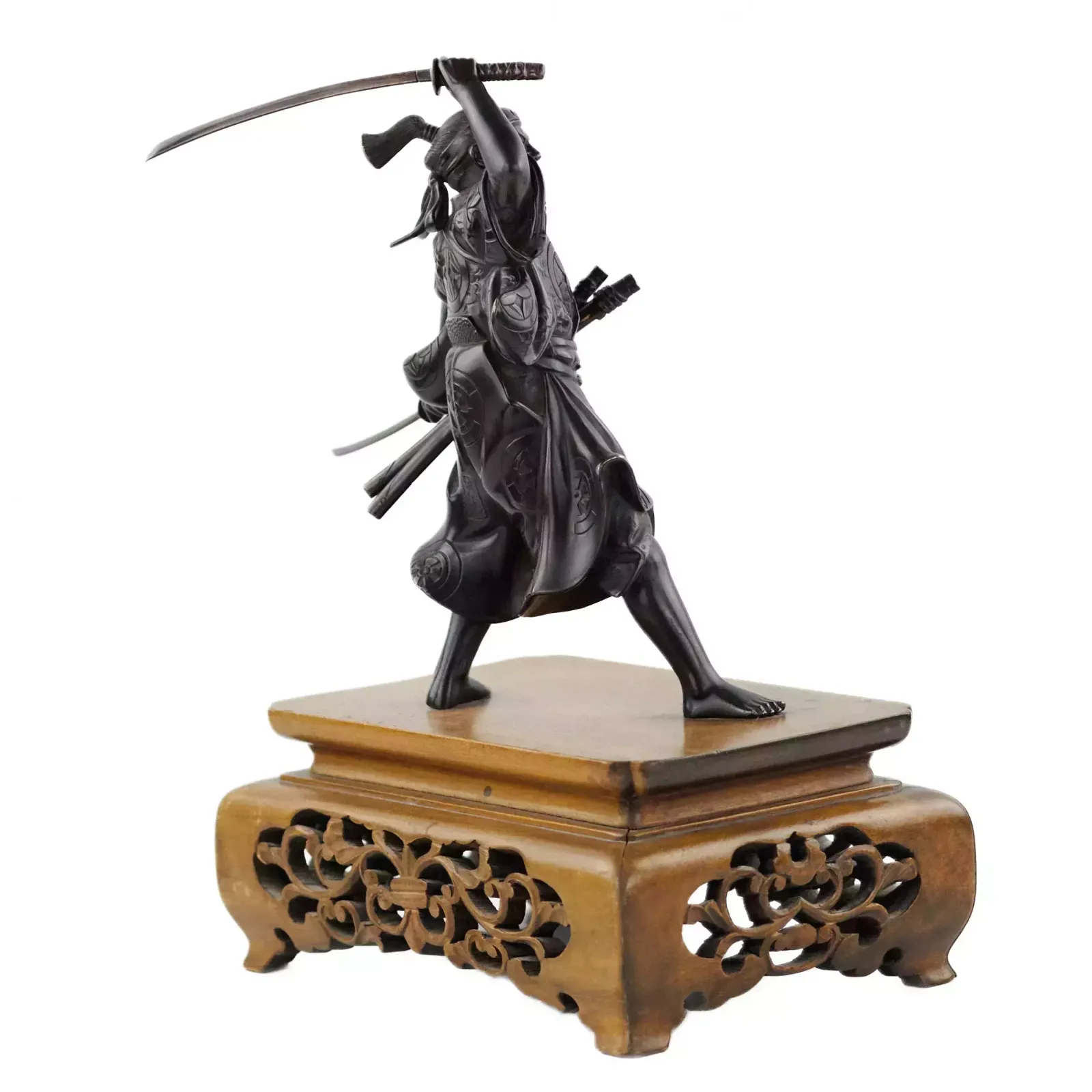 Japanese Bronze Sculpture Of A Samurai Warrior. Japan. Meiji. The Turn Of The 19th 20th Century photo for sale