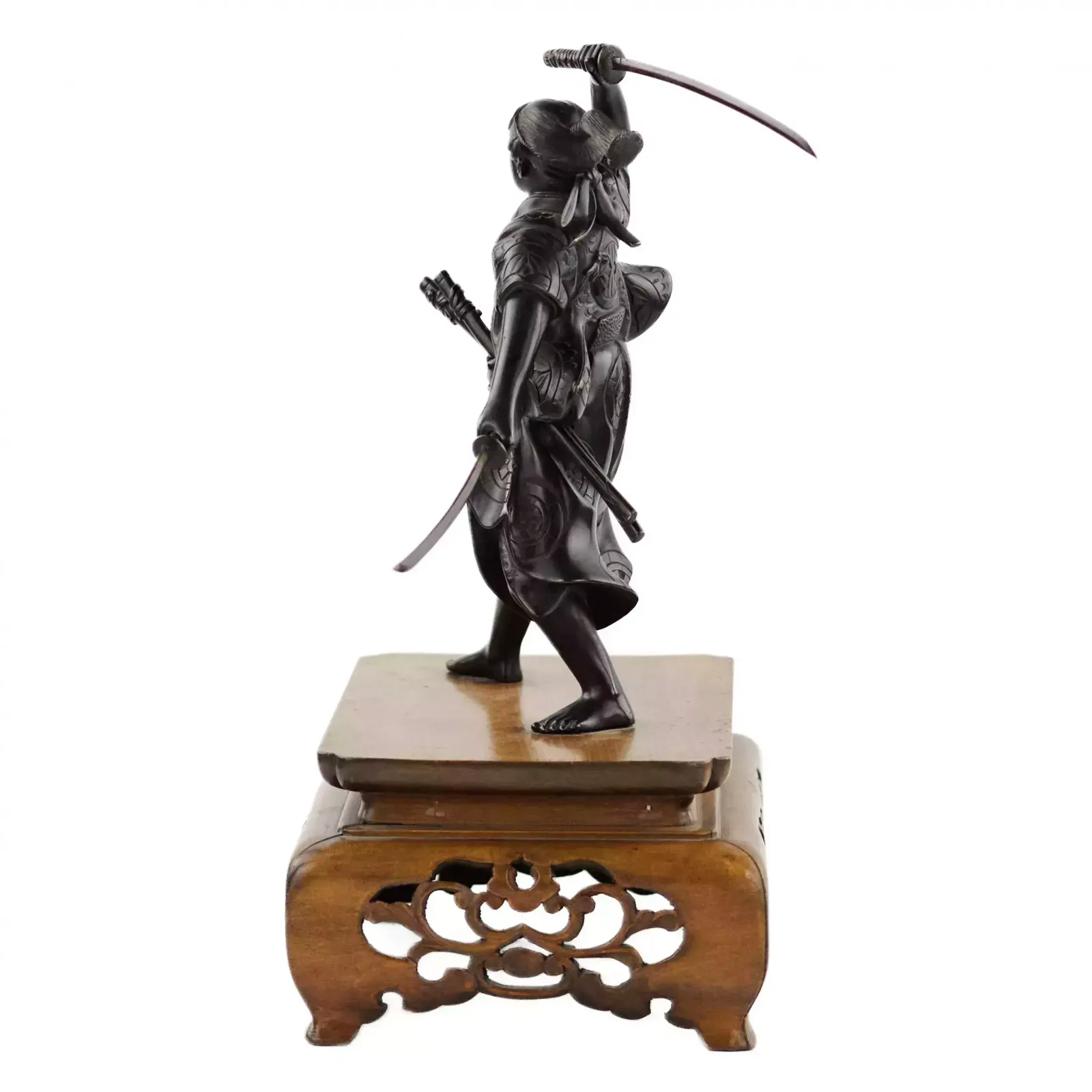 Japanese Bronze Sculpture Of A Samurai Warrior. Japan. Meiji. The Turn Of The 19th 20th Century photo vinterior