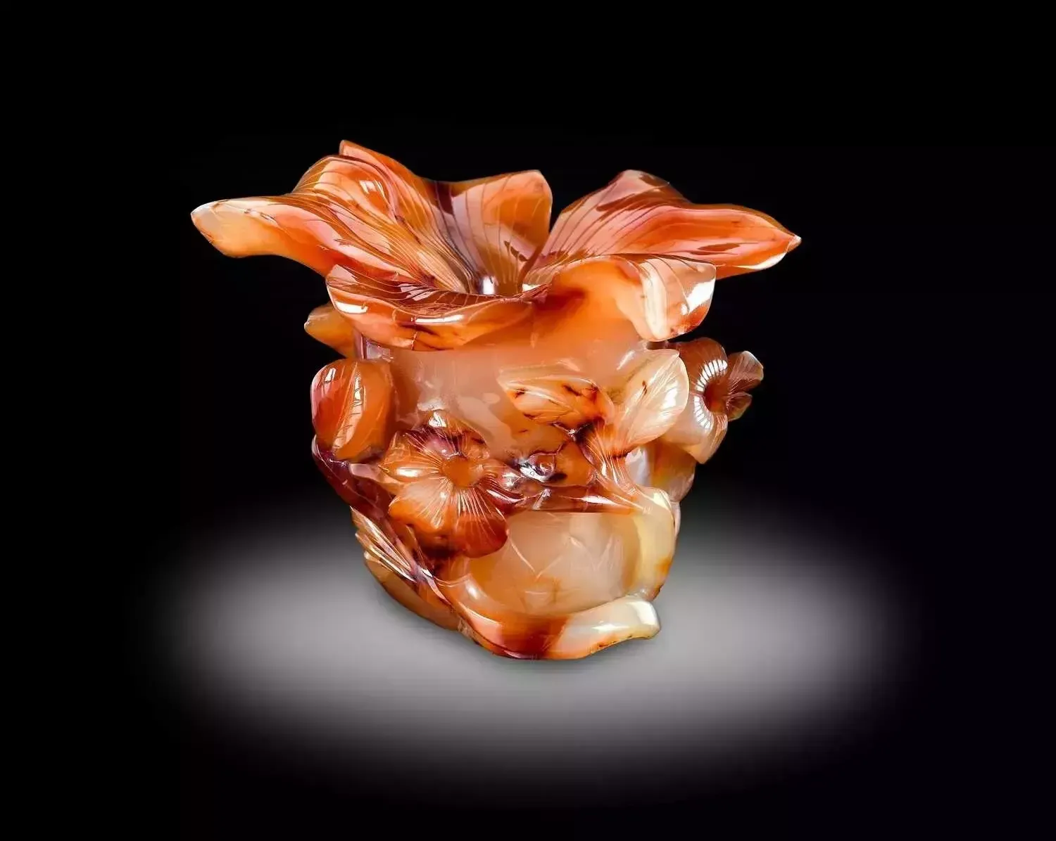 Antique Chinese Carnelian Agate Vase Qing Dynasty