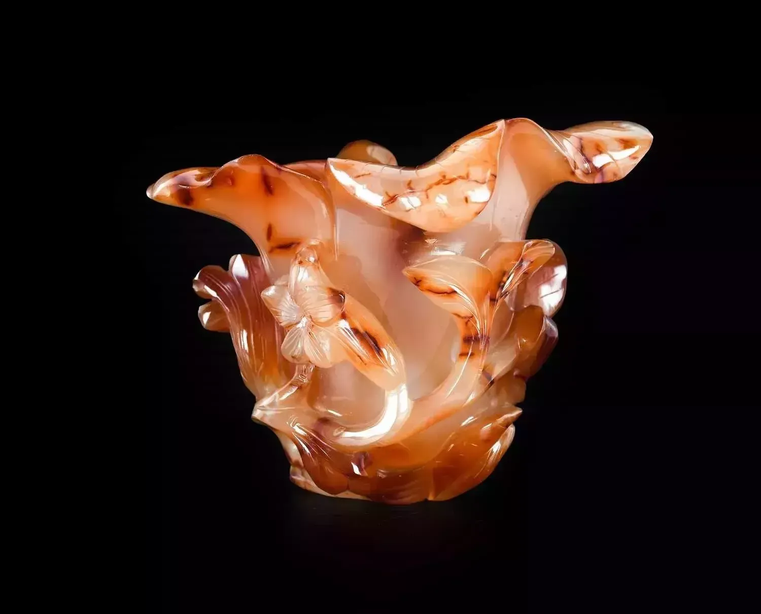 Antique Chinese Carnelian Agate Vase Qing Dynasty photo for sale