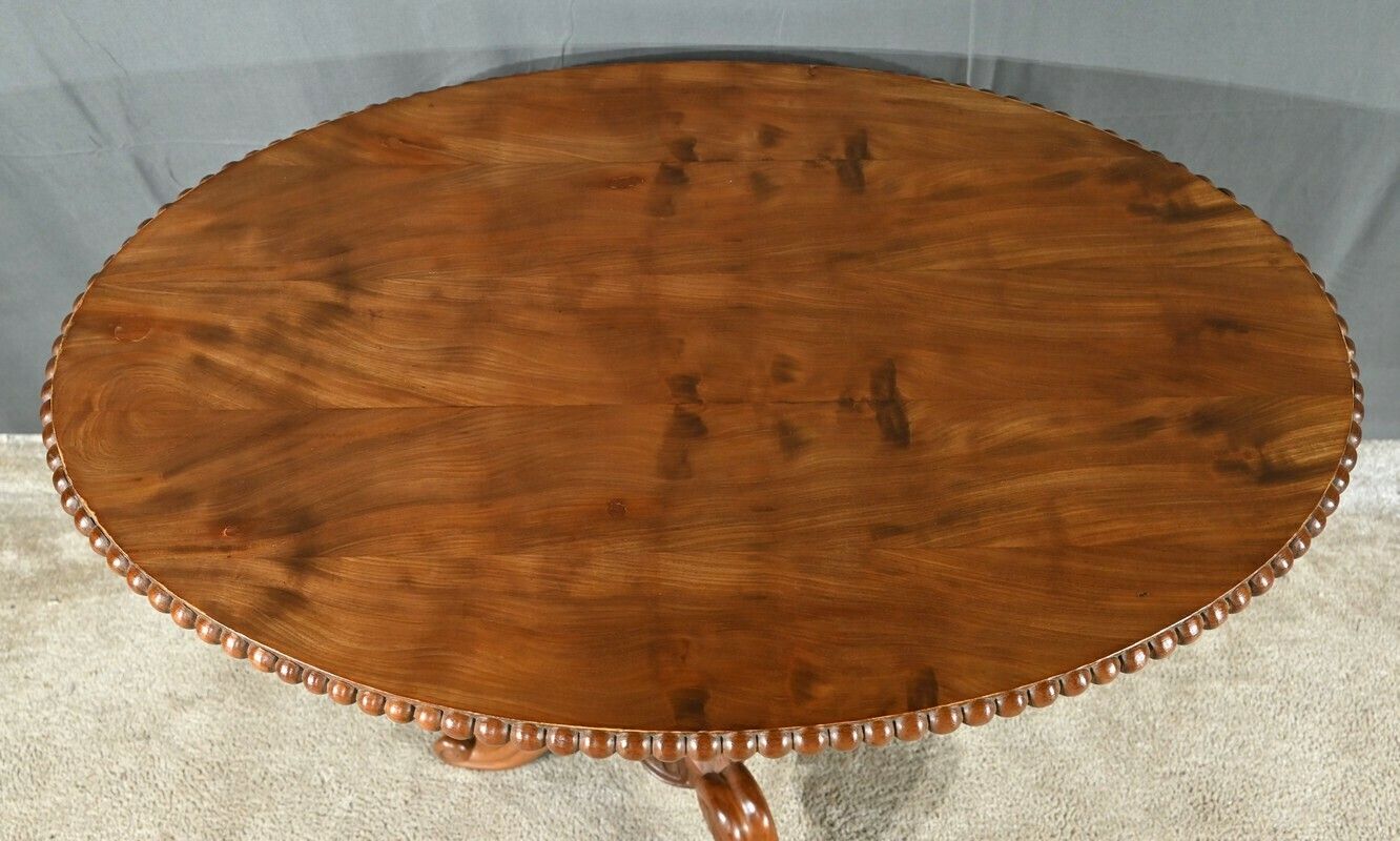 Oval Pedestal Table With Mahogany System, Louis Philippe Period – 1st Part 19th Century photo 1100.0