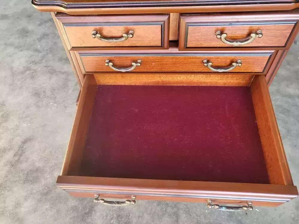 Antique Repro Small Side Table Cutlery Collectors 2 Over 2 Drawers photo Furniture