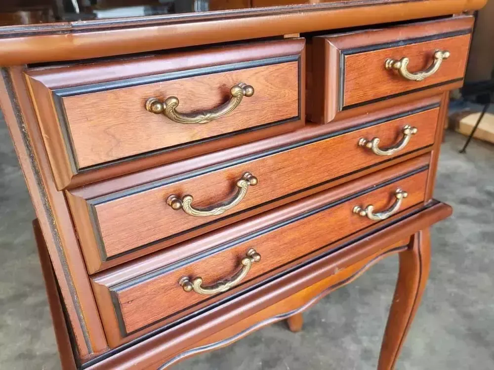 Antique Repro Small Side Table Cutlery Collectors 2 Over 2 Drawers photo 130.0