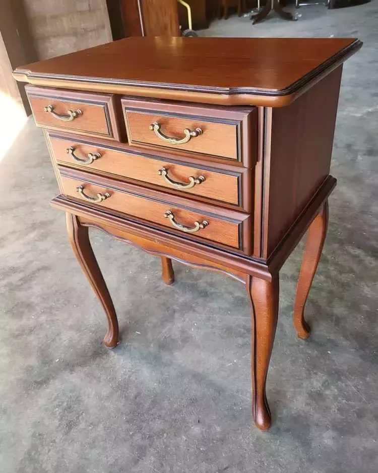 photo for sale Antique Repro Small Side Table Cutlery Collectors 2 Over 2 Drawers