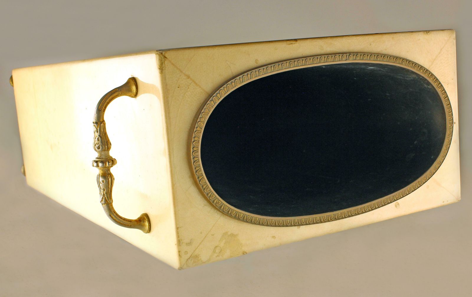 photo furniture Late 20th Century Brass Umbrella Stand Covered In Lacquered Goatskin By Italian Designer Aldo Tura