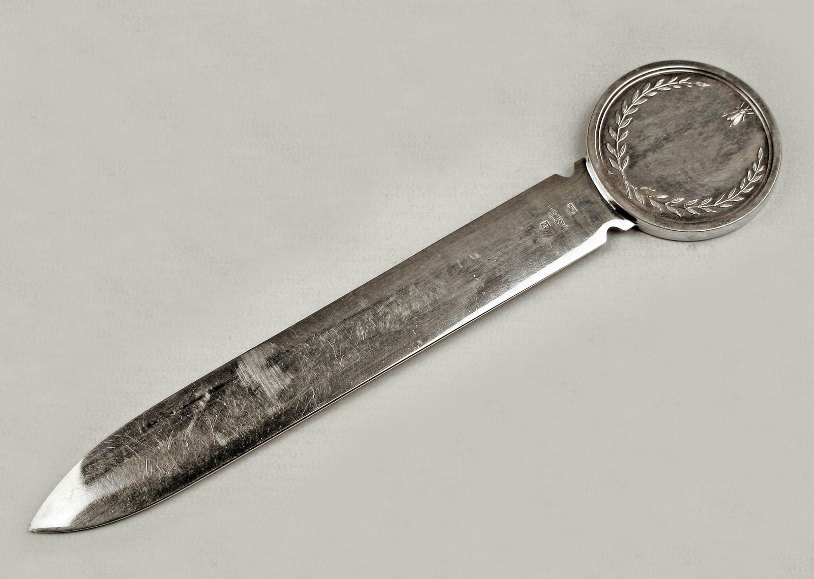 Late 20th Century/Circa 1970 Silvered Napoleon Empereur Letter Opener By Christofle photo vintage