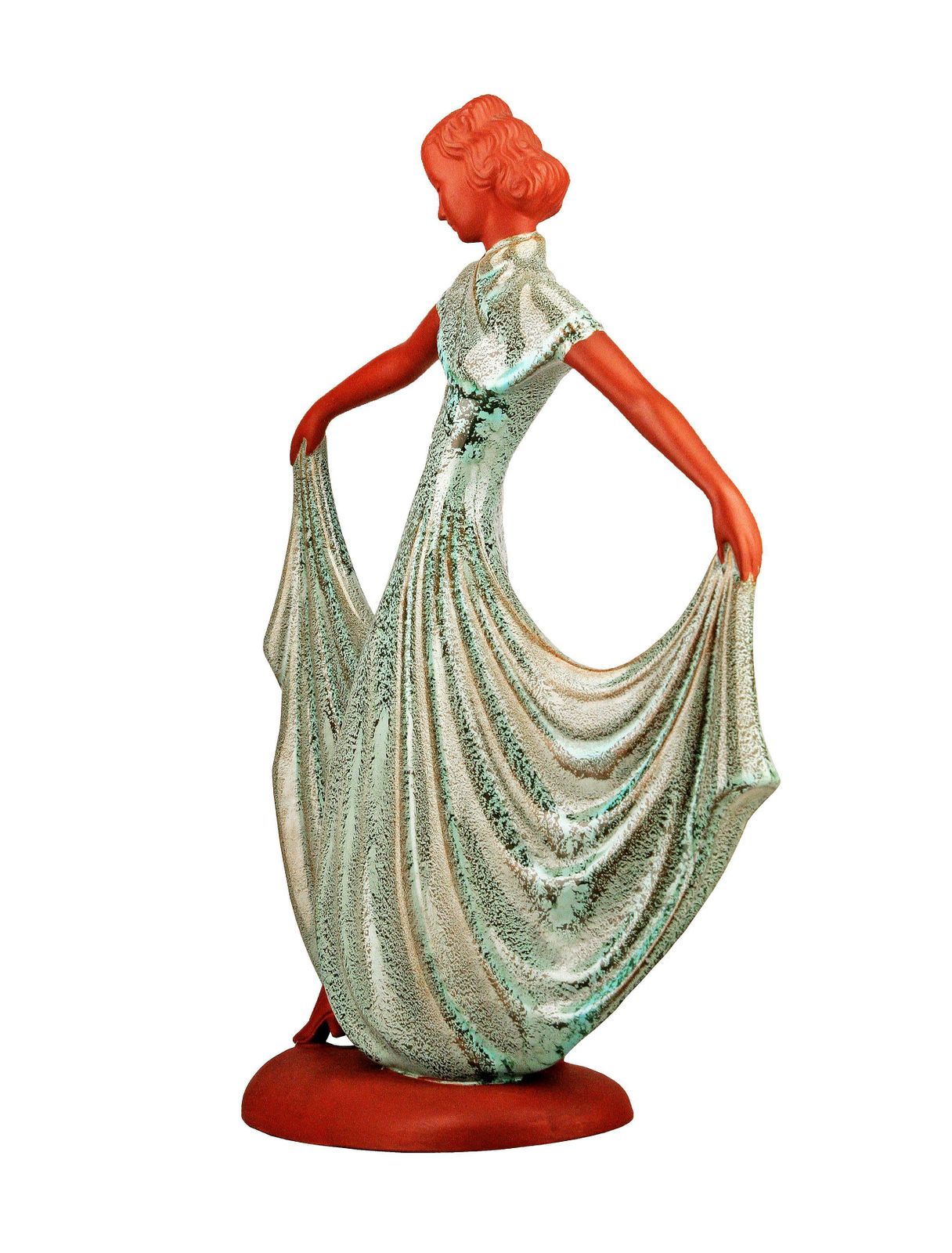 Goldscheider Like Art Déco Dancing Lady Unglazed Porcelain Figurine From United Kingdom photo for sale