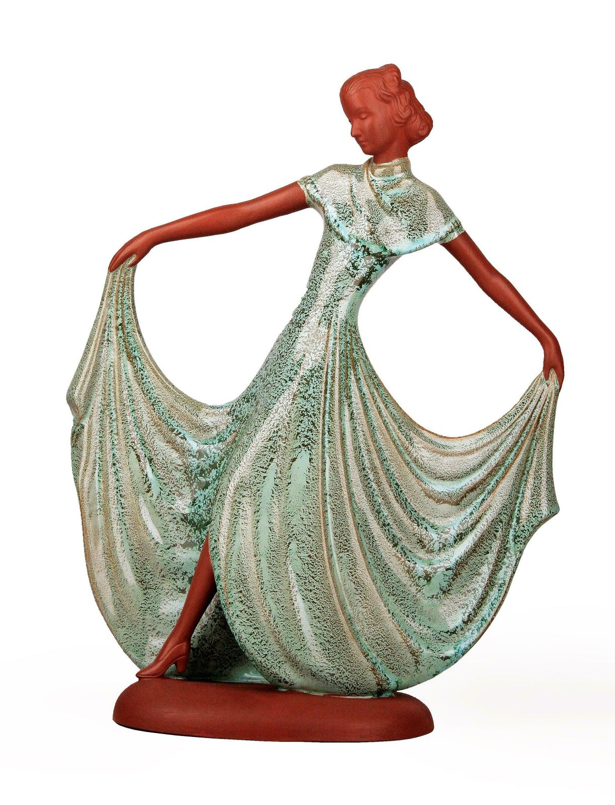 Goldscheider Like Art Déco Dancing Lady Unglazed Porcelain Figurine From United Kingdom photo buy