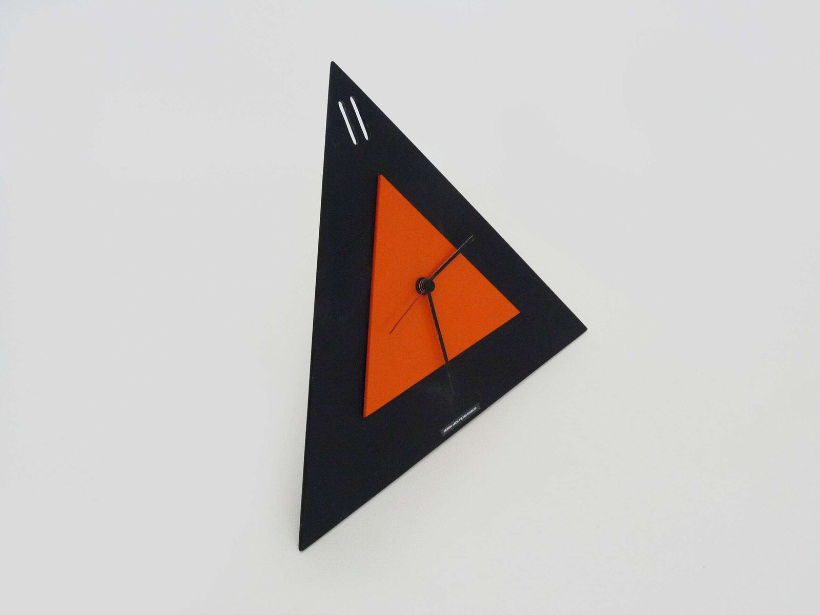 Postmodern Black Table Clock By Shiseido Japan, Memphis 1980s photo 327.0
