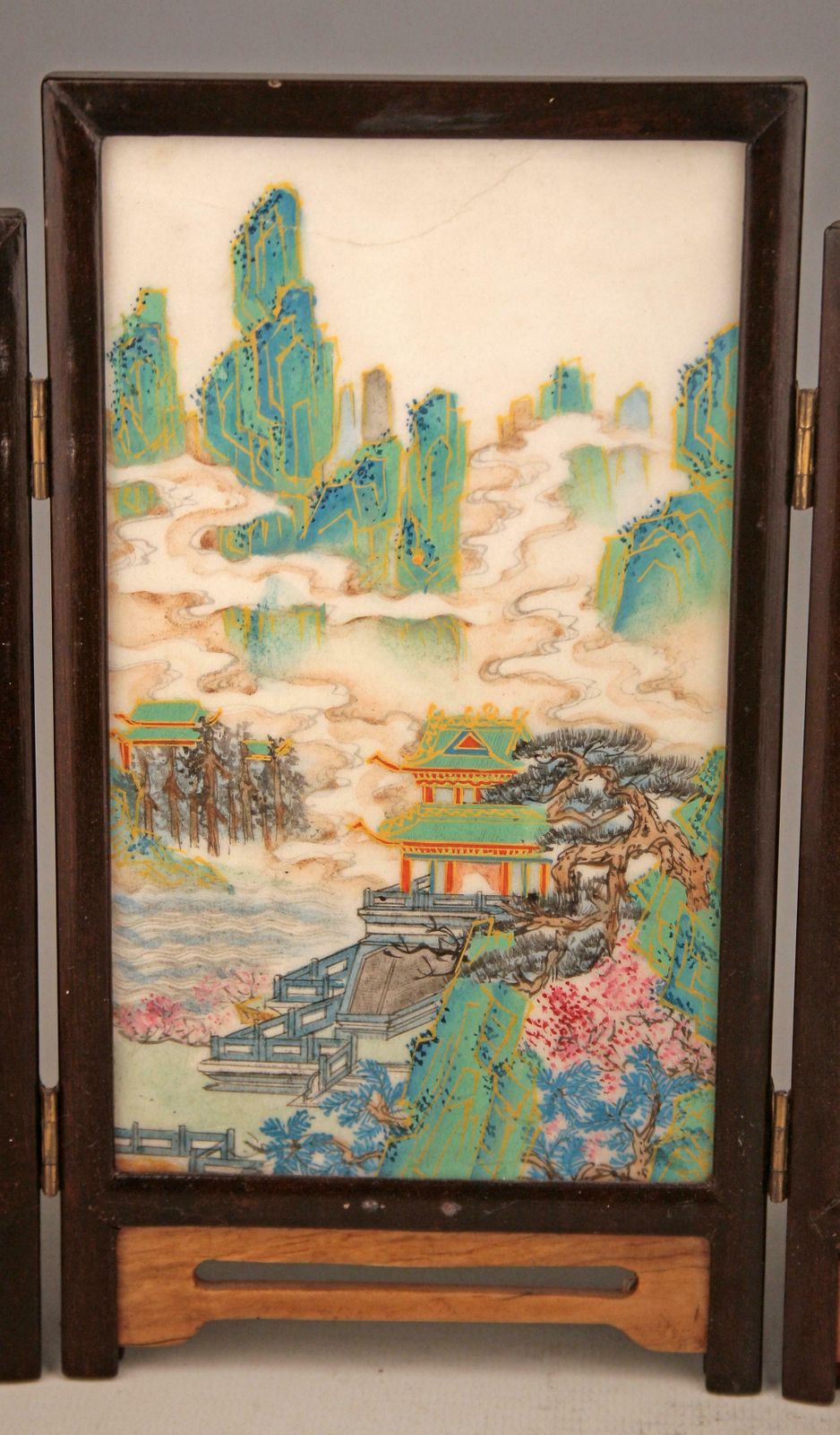 photo furniture 19th Century/Edo Meiji Period Japanese Painted Five Panel Folding Miniature Screen