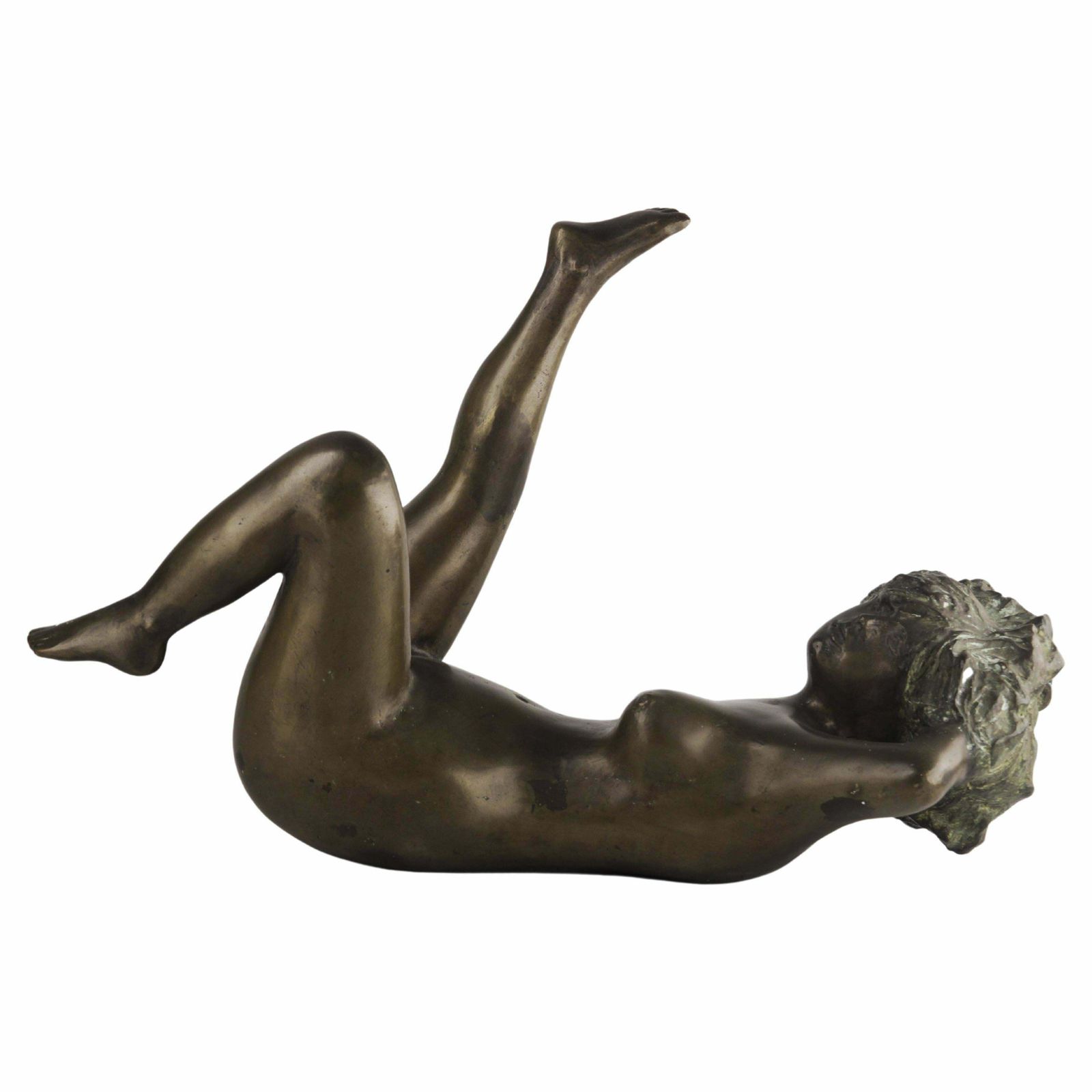 20th Century Bronze Figurative Sculpture Of A Lying Woman By Argentine Sculptor José Mariano Pagés
