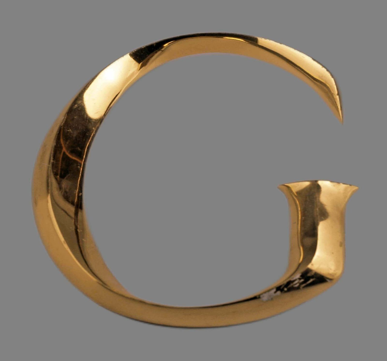 Late 20th Century Decorative Wall Ornament Gucci Letters Made In Golden Brass From One Of Their Retail Store photo 3700.0