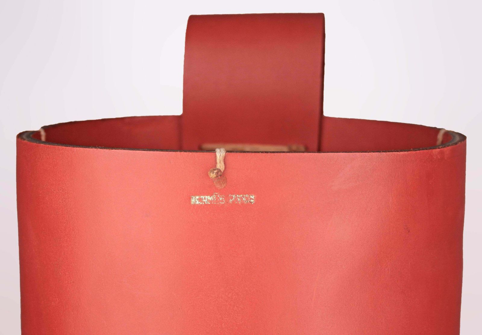 Mid 20th Century Modern French Red Leather Cylindrical Umbrella Stand By Hermès Paris photo buy