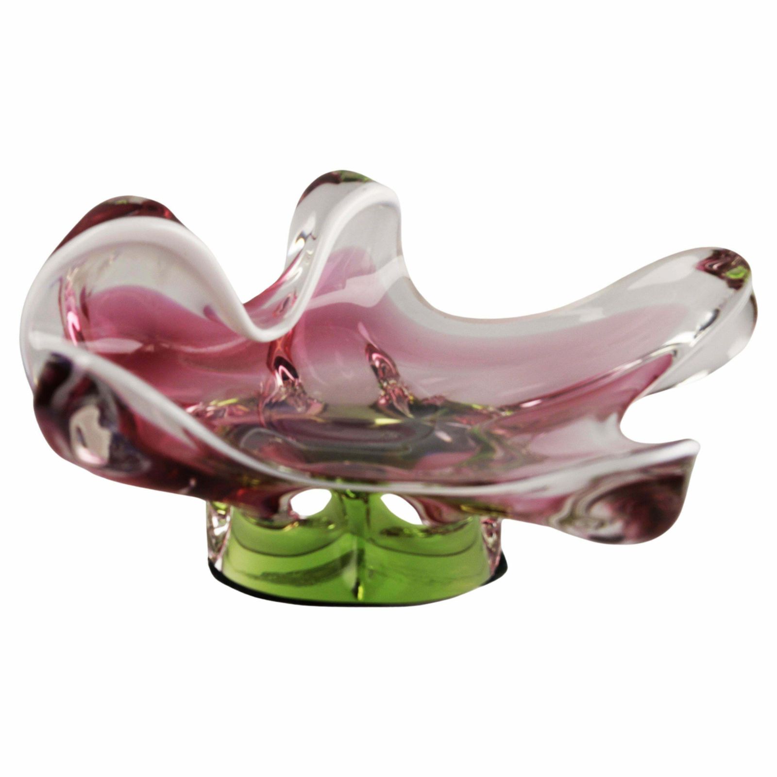 Mid 20th Century Modern Czech Art Glass Decorative Bowl By Josef Hospodka For Chribska Glassworks