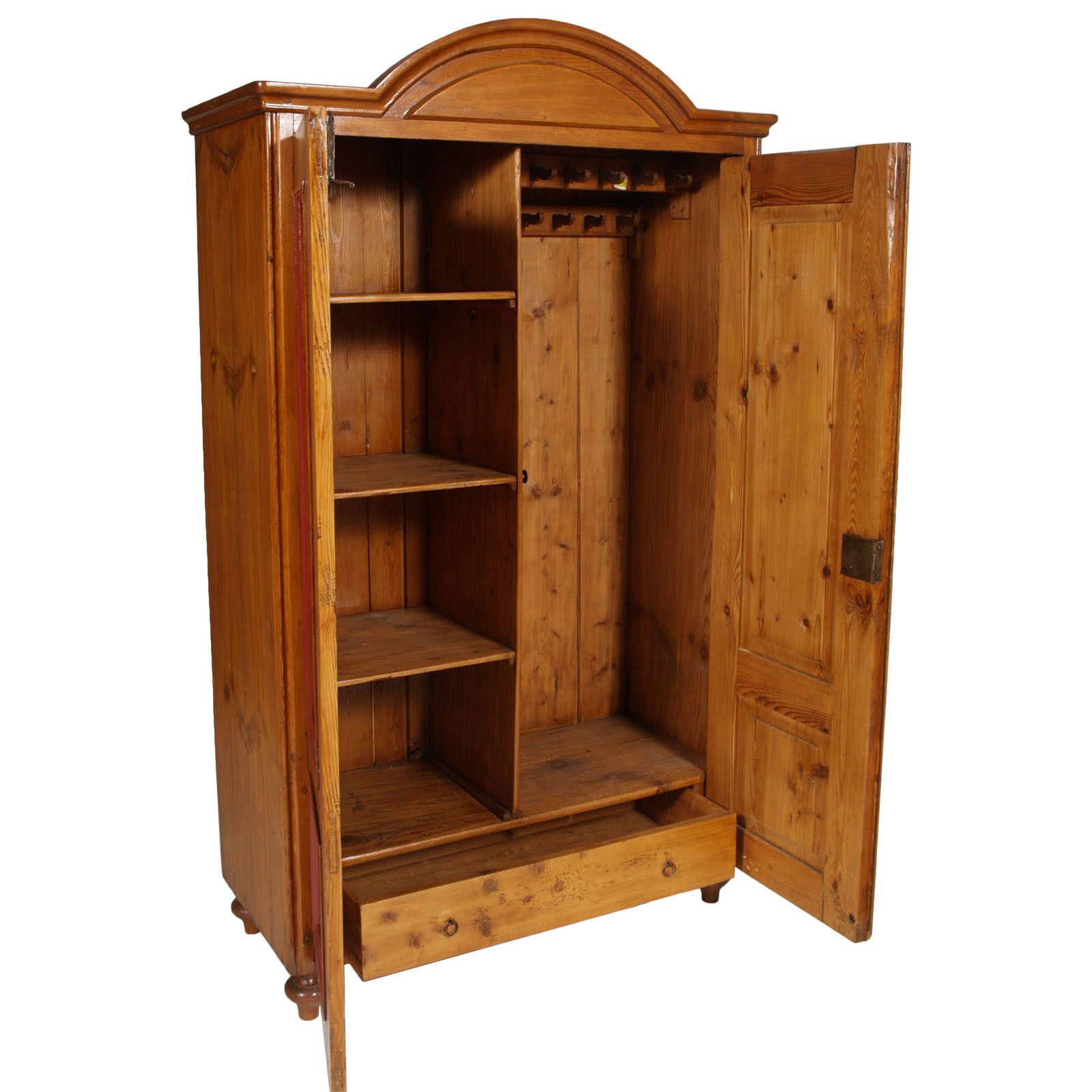 Austrian Tyrol 1860s Wardrobe Biedermeier In Solid Wood Wax Polished photo furniture