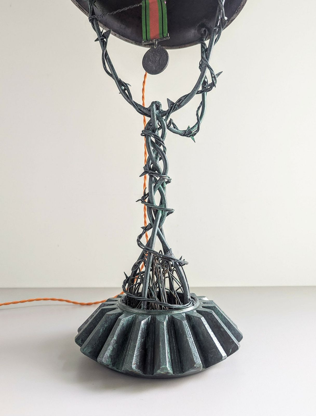 Bespoke War Relic Table Lamp Made Of Original British Mark III Medic Helmet photo buy