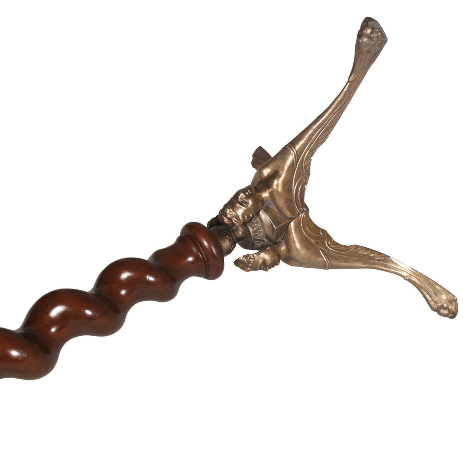 18th Century Baroque Column Pedestal , Feline Legs Bronze Tripod And Three Faces photo Furniture