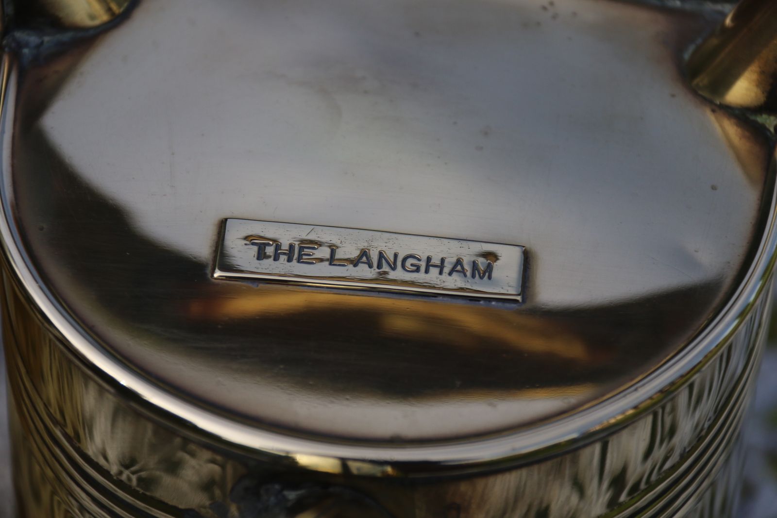 895.0 A Matched Pair Of Late 19th C Country House Type Brass Watering Cans From The Langham Hotel, London photo