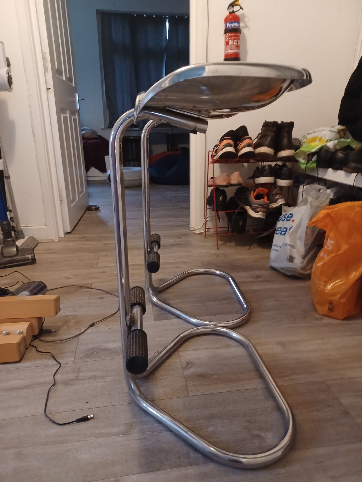 Chromed Vintage Tractor Stool By Rodney Kinsman photo for sale