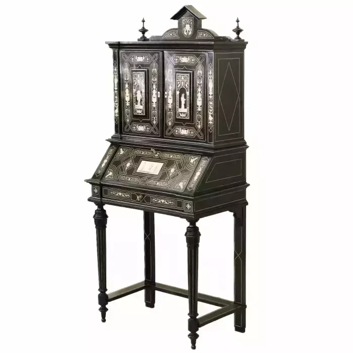6915.0 A Superb Italian Ebony And Ivory Cabinet From The Late 19th Century. photo