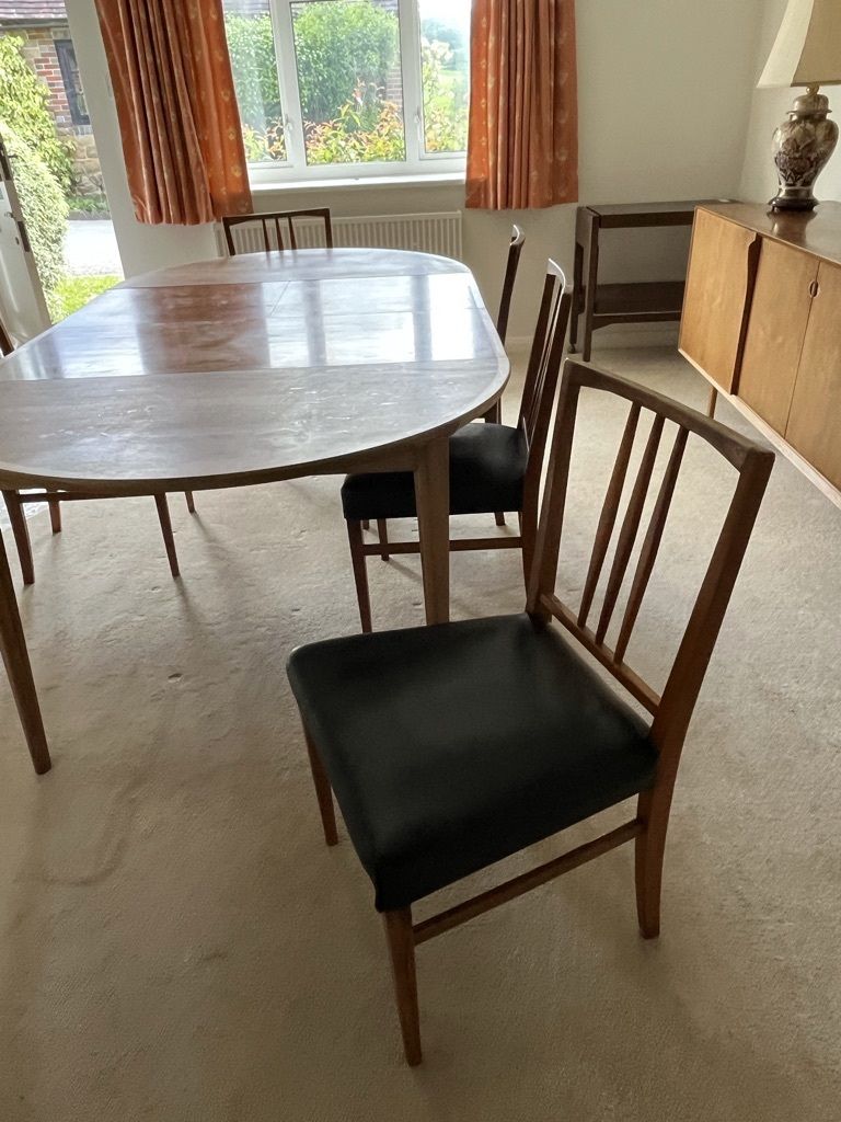 Heal's 1960's Danish Rosewood Dining Table And Chairs photo for sale