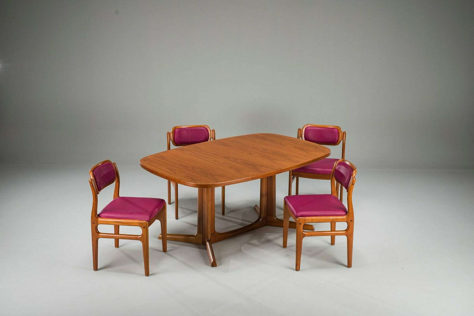 photo buy Mid Century Teak Dining Chairs By Johannes Andersen For Uldum, Set Of 4
