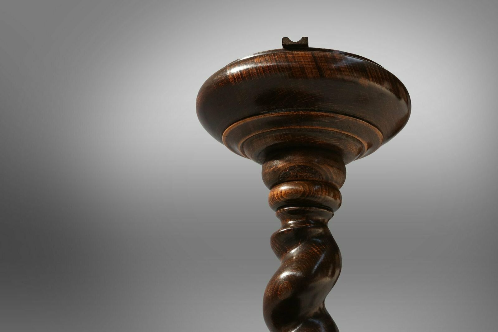 Art Deco Oak Ashtray On Hand Turned Base, France, 1930s photo 460.0