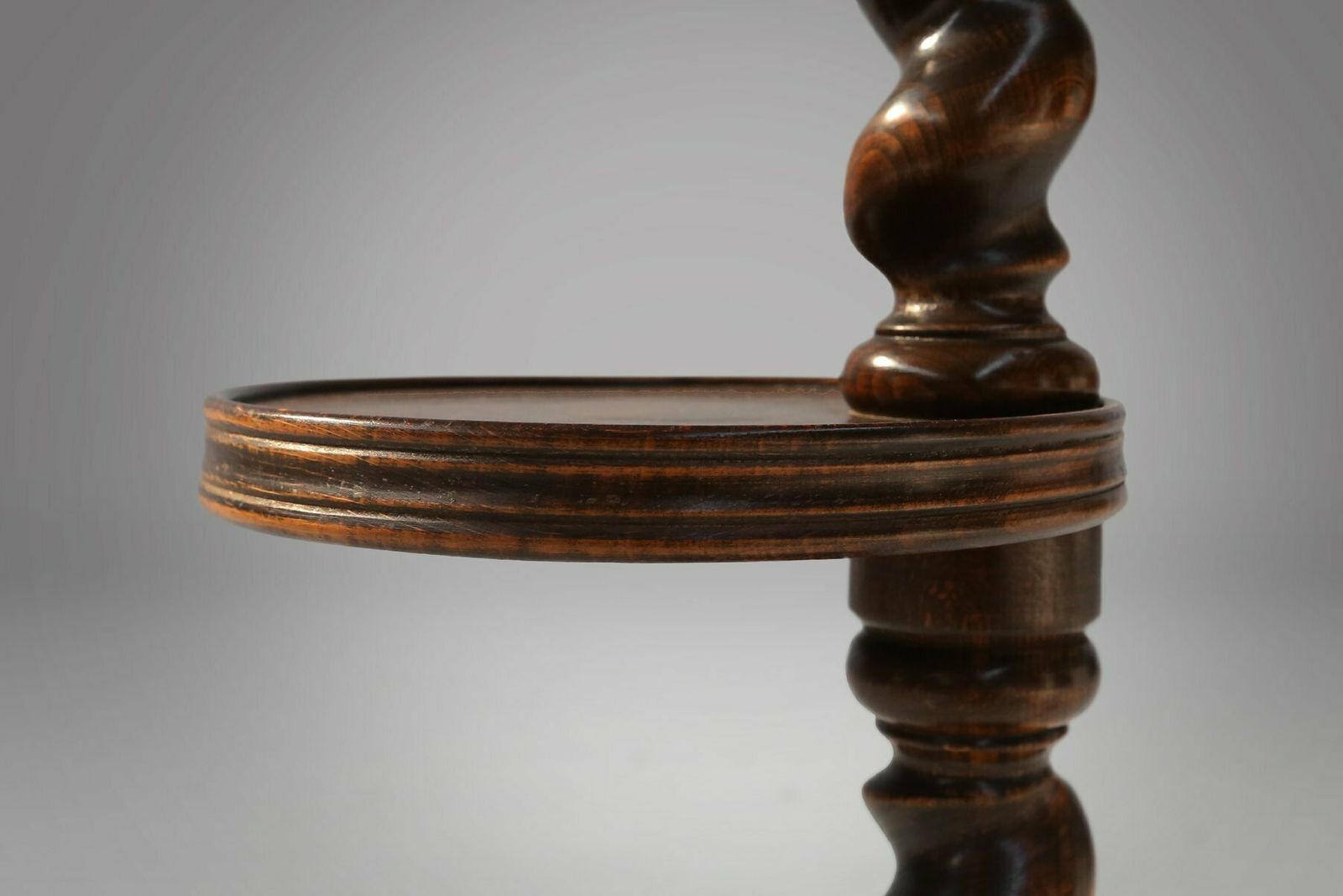 Art Deco Oak Ashtray On Hand Turned Base, France, 1930s photo vinterior